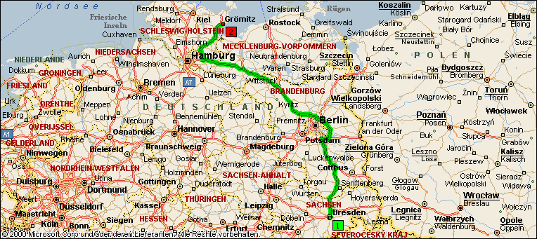 Route Dresden-Grömitz