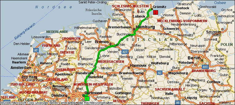 Route Dortmund-Grömitz