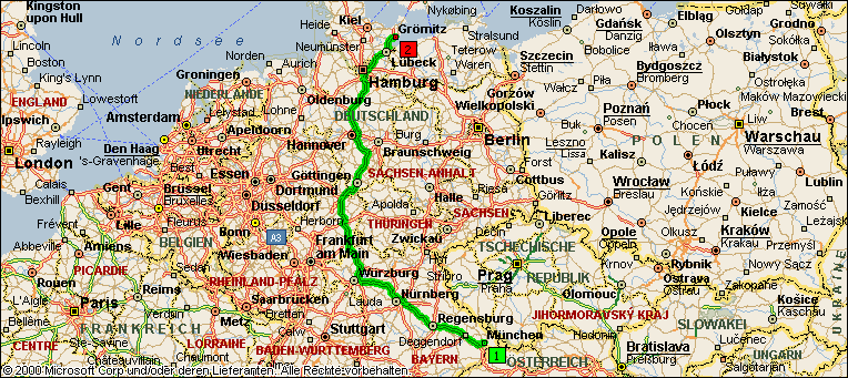 Route München-Grömitz